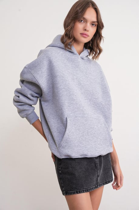 Oversized Hooded Sweatshirt with Pocket - Image 3