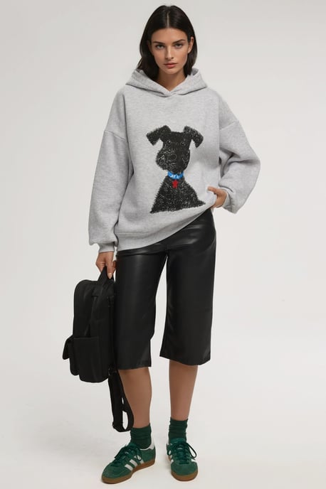 Oversized Printed Hooded Sweatshirt - Image 2