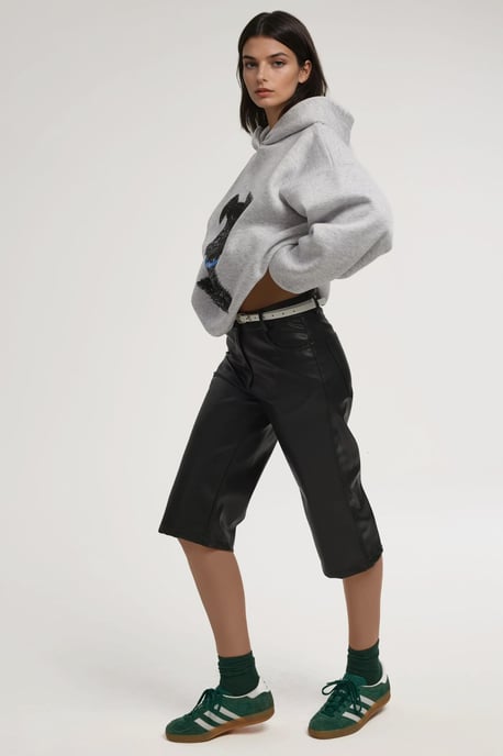 Oversized Printed Hooded Sweatshirt - Image 3