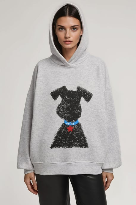 Oversized Printed Hooded Sweatshirt - Image 5
