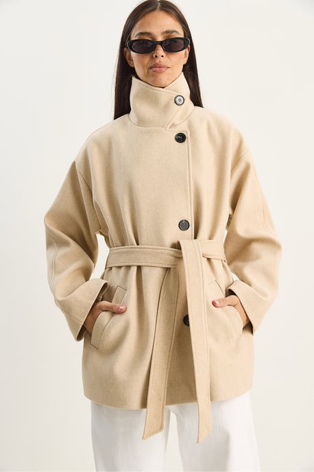 Oversized Midi Jas met Knopsluiting - Image 3