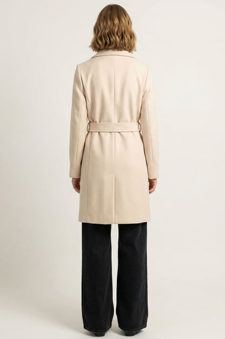 Belted Midi Coat with Jacket Collar - Image 5
