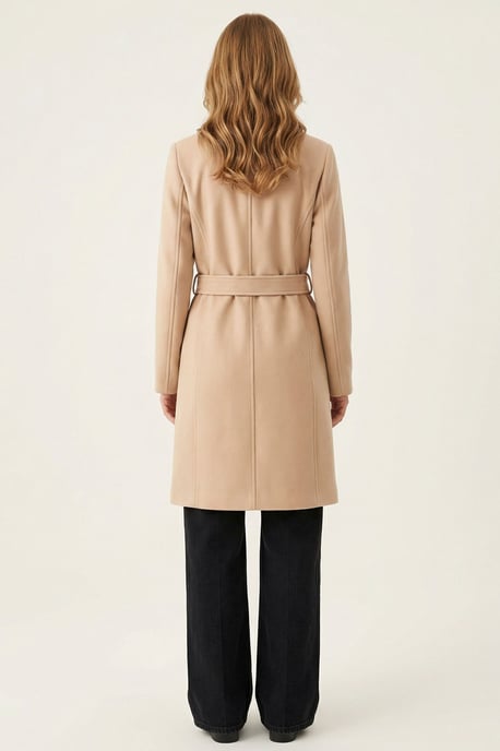 Geknoopte Midi Coat met Jas kraag - Image 5
