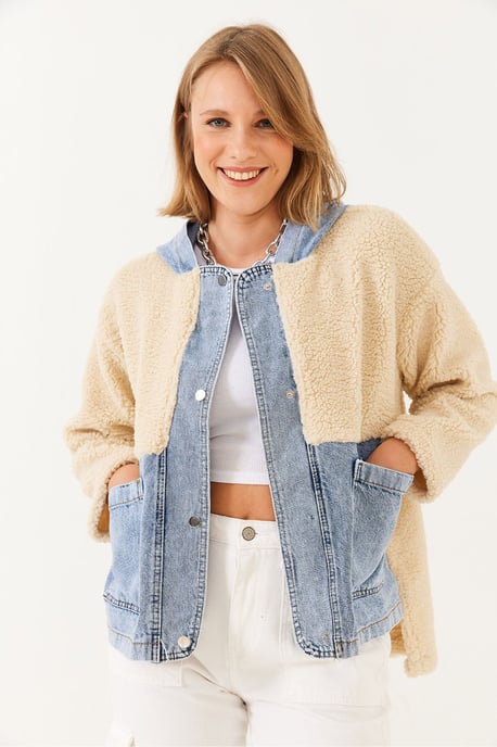 Hooded Faux-Fur Coat with Plush Lining - Image 2