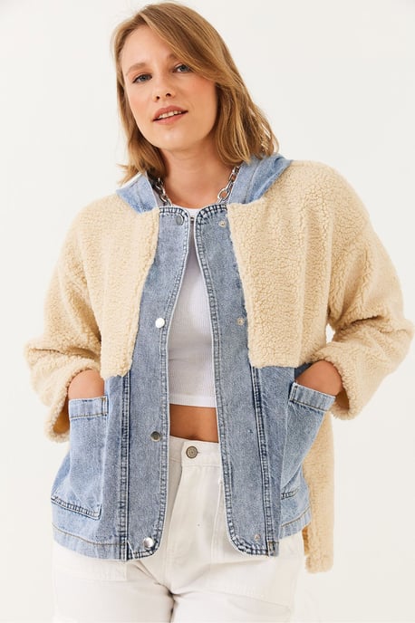 Hooded Faux-Fur Coat with Plush Lining - Image 3
