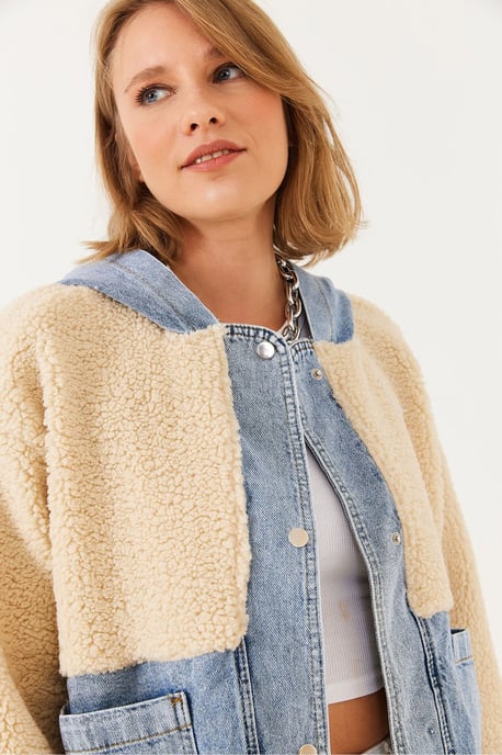 Hooded Faux-Fur Coat with Plush Lining - Image 4
