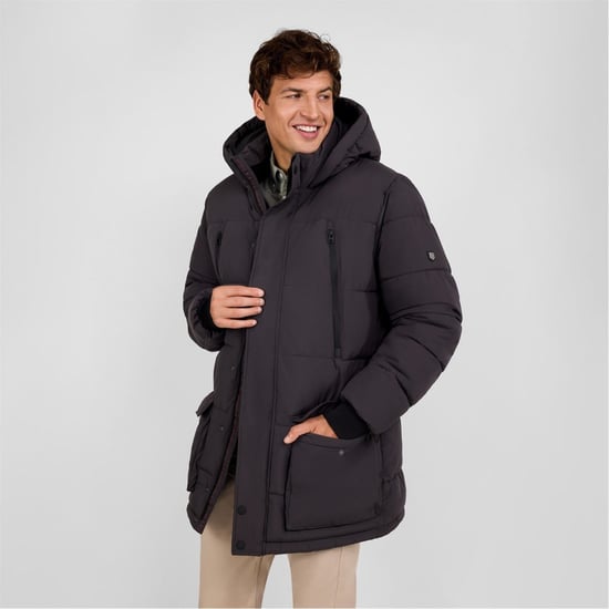 Men's Minoti Padded Parka in Charcoal - Image 4