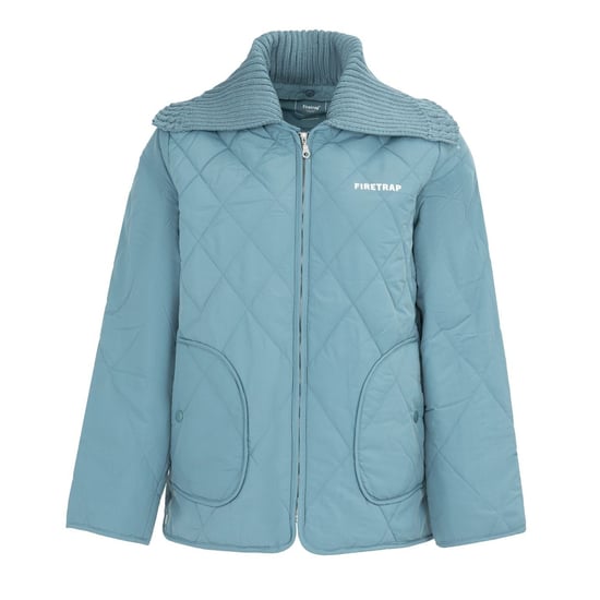 Women's Firetrap Quilted Jacket in Blue - Image 1