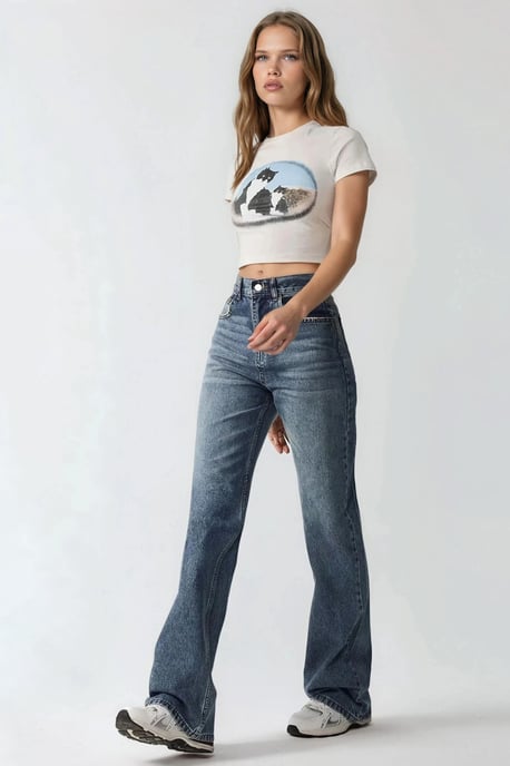 Normale Taille Rechte Pijpen Denim Jeans - Image 2