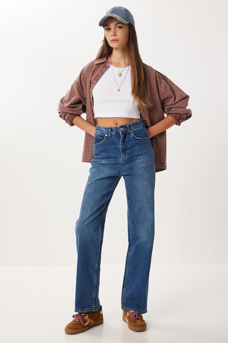 Hoge Taille Rechte Jeans - Image 1