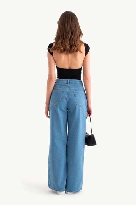 High Waist Super Wide Leg Jeans - Image 4