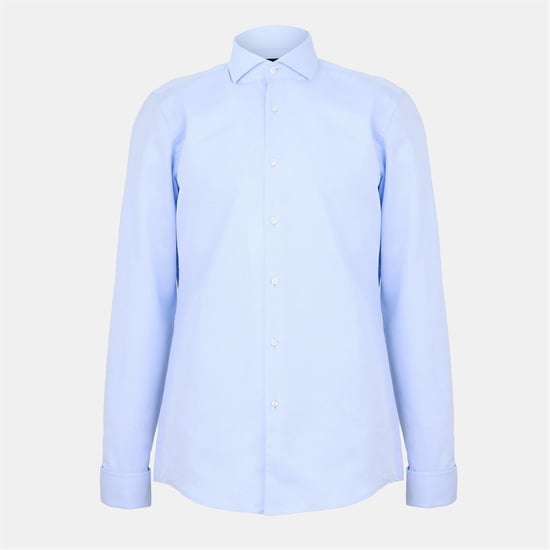 Men's Boss Spread Collar Long Sleeve Shirt in Pastel Blue - Image 1