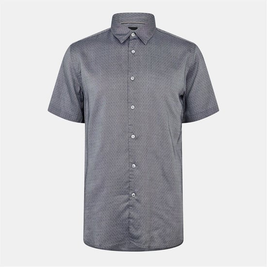 Men's Boss Collared Neck Shirt Collar Short Sleeve Shirt in Dark Blue - Image 1