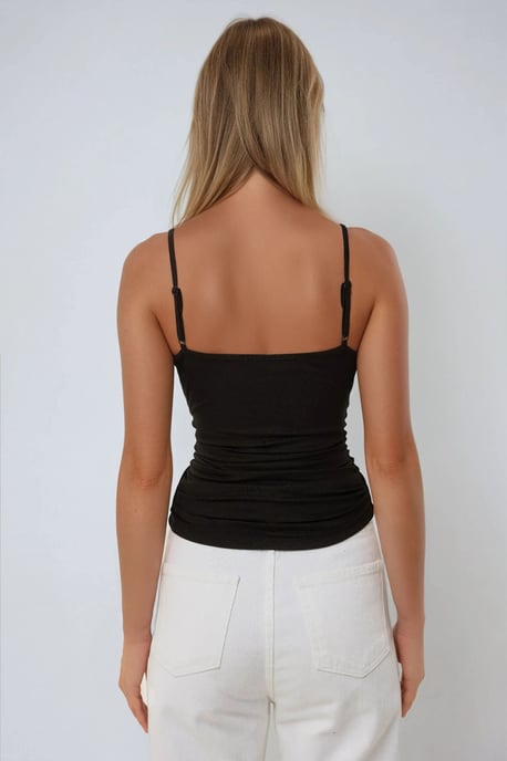 Blus med spetsdetalj och V-ringning - Image 4