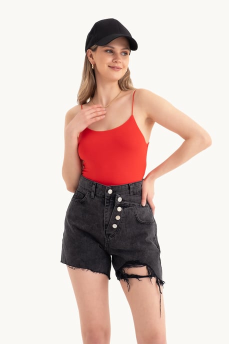 Spaghetti Remmar Basic Cropped Cami Topp - Image 3