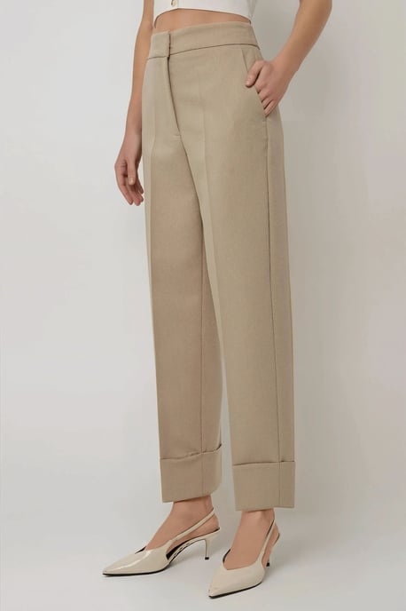 Exclusive Tailored Double Hem Carrot Pants - Image 2
