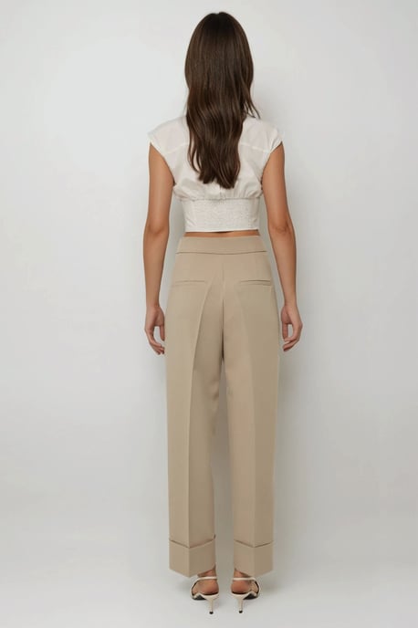 Exclusive Tailored Double Hem Carrot Pants - Image 4
