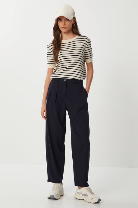 Hoge taille geplooide tailleursbroek - Image 1