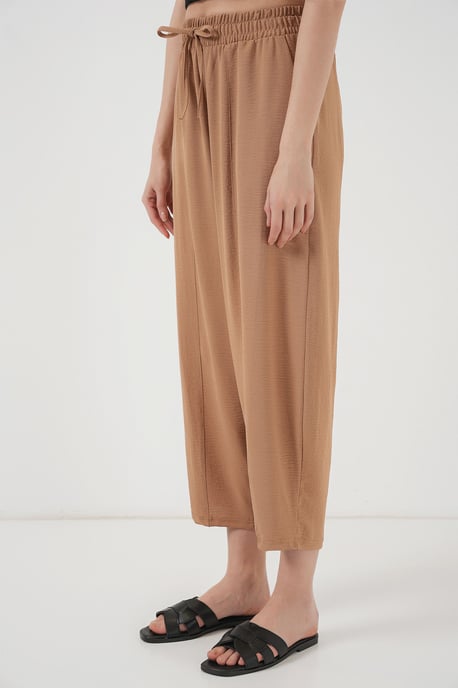 Textured Salwar Pants with Drawstring Waist - Image 4