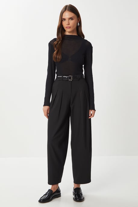 Hoge Taille Plissé Tailored Broek - Image 1