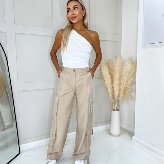 Women's AX Paris Detail Cargo Pants in Stone - Image 1