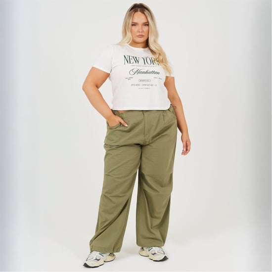 Women's Brave Soul Cargo Trousersrs in Khaki - Image 4