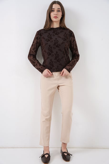 Geprinte Flock Crew Neck Blouse - Image 2