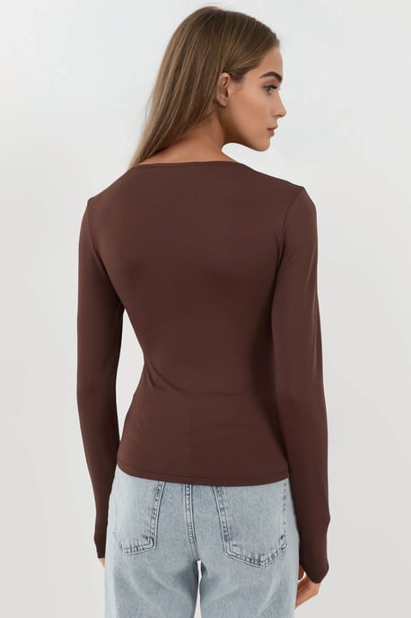 Slim Fit Vierkante Hals Gebreide Top - Image 3