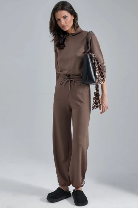 Modal Touch Half Turtleneck Blouse & Elastic Waist Pants - Image 4