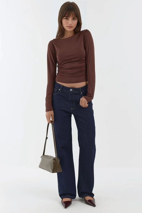 Båthals Långärmad Slim Fit Stickad Topp - Image 5