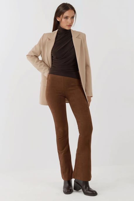 Gekaapte Halve Col Lange Mouw Slim Fit Top - Image 5
