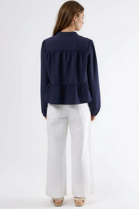 Langemouwen Tippet Kragenblouse - Image 3