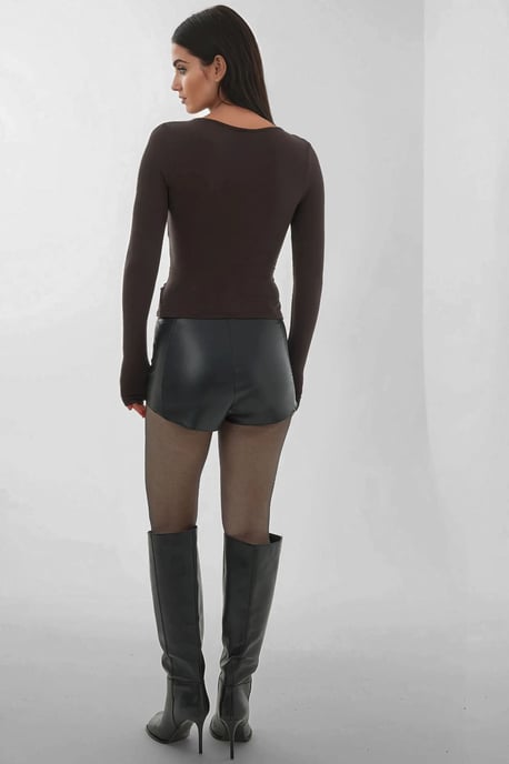 Slim Fit Soft Touch V-Neck Long Sleeve Top - Image 5