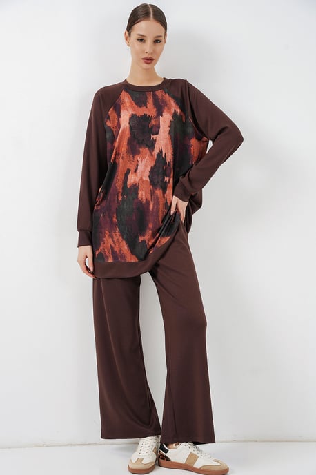Oversized Abstract Print Coltrui & Broek Set - Image 1