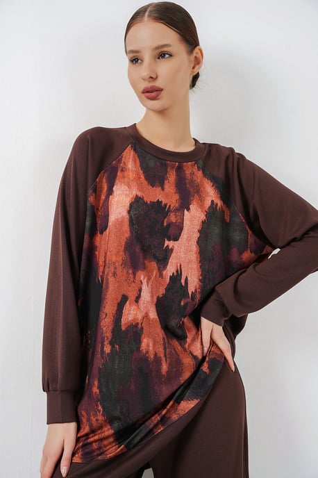 Oversized Abstract Print Coltrui & Broek Set - Image 2