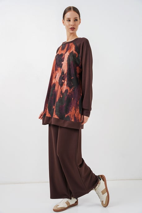 Oversized Abstract Print Coltrui & Broek Set - Image 3