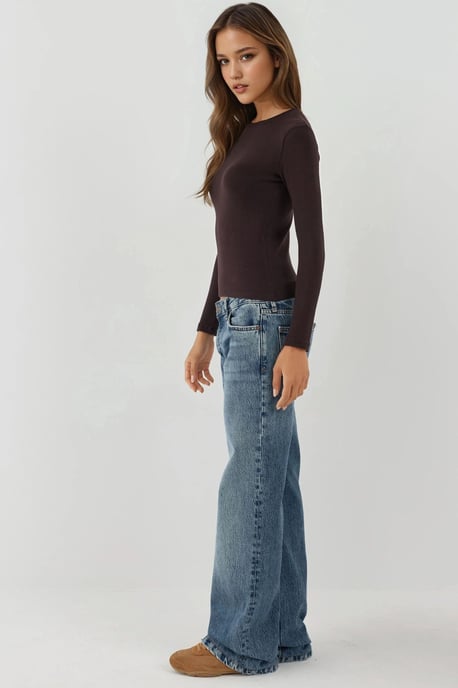 Ultra Soft Touch Slim Fit Crew Neck Long Sleeve Basic Top - Image 6