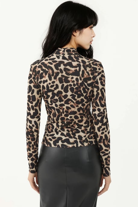 Leopardprint Halve Col T-shirt - Image 3