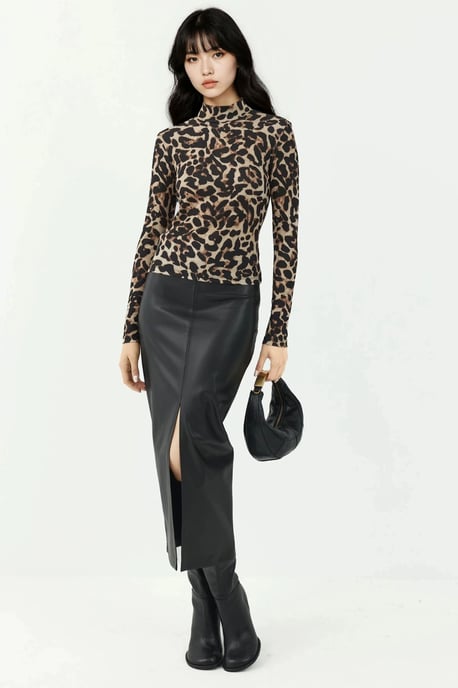 Leopardprint Halve Col T-shirt - Image 5
