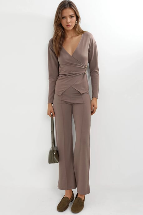 Accessoire Detail Blouse & Broek Twee-Stuk Set - Image 1