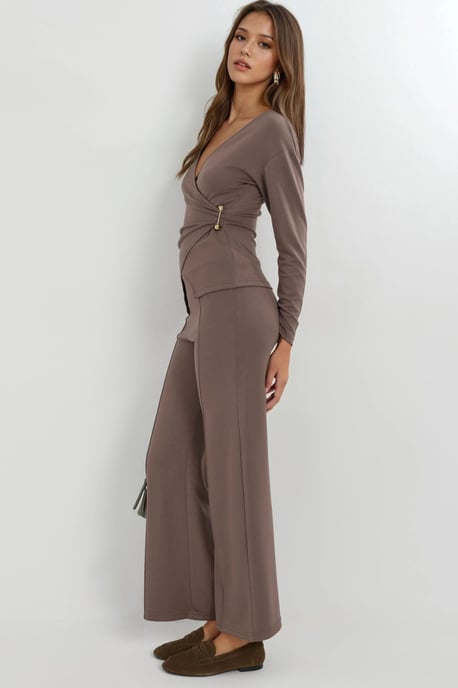 Accessoire Detail Blouse & Broek Twee-Stuk Set - Image 2