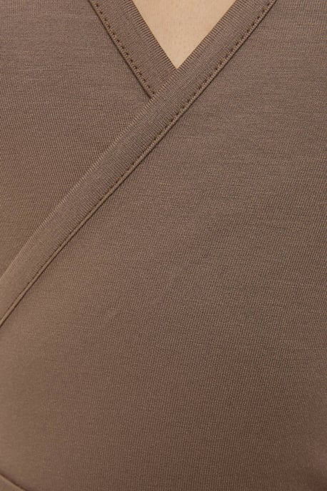 Zachte Touch Gebreide V-Hals Lange Mouwen Viscose Blouse - Image 6
