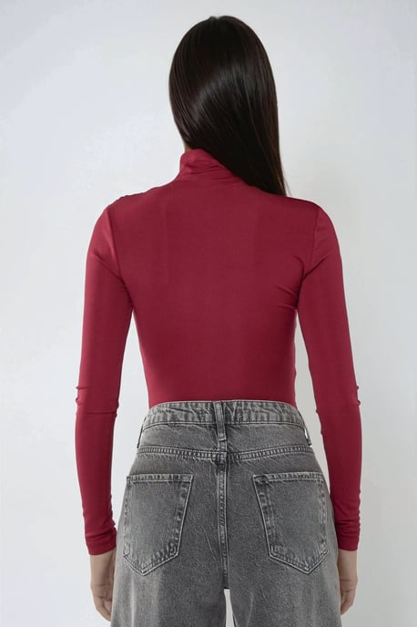 High Collar Drape Detail Blouse - Image 6