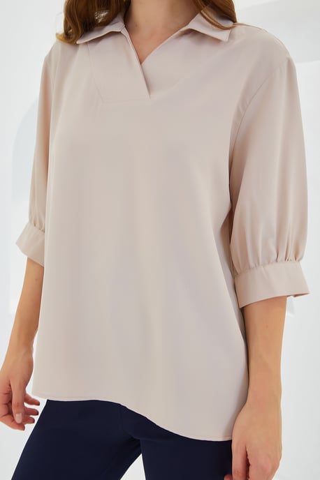 Polo Kraag Losse Pasvorm Blouse - Image 4