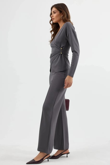 Accessoire Detail Blouse & Broek Twee-Delig Set - Image 2