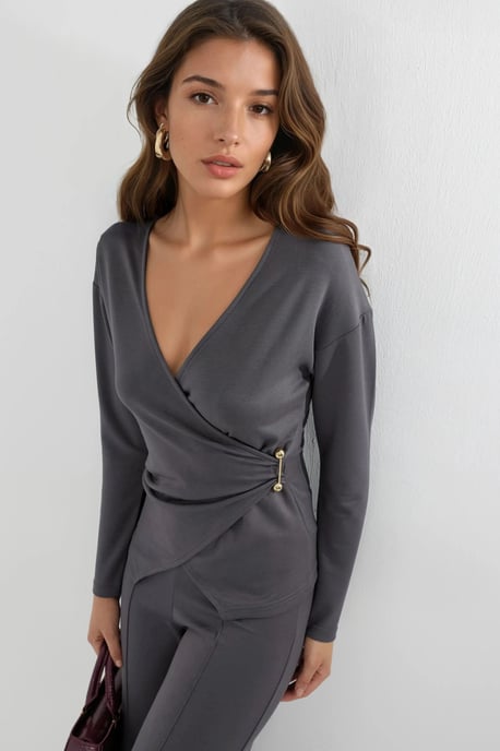 Accessoire Detail Blouse & Broek Twee-Delig Set - Image 4