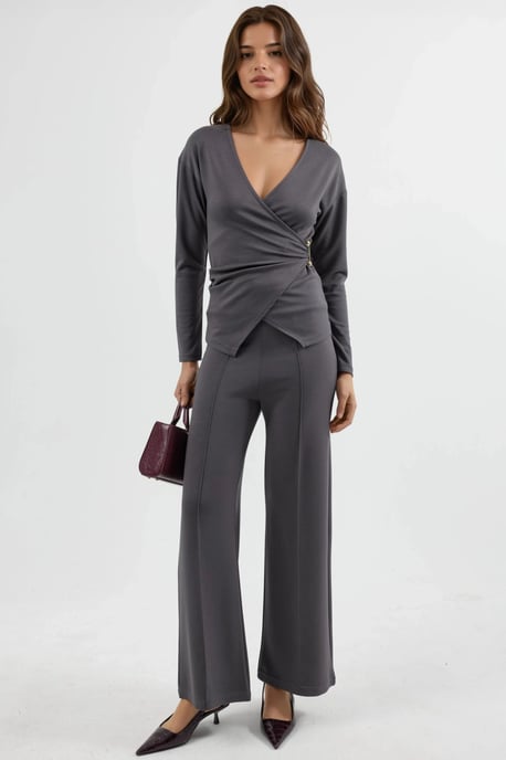 Accessoire Detail Blouse & Broek Twee-Delig Set - Image 6