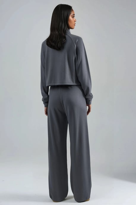 Modal Touch Half Turtleneck Blouse & Elastic Waist Pants - Image 3