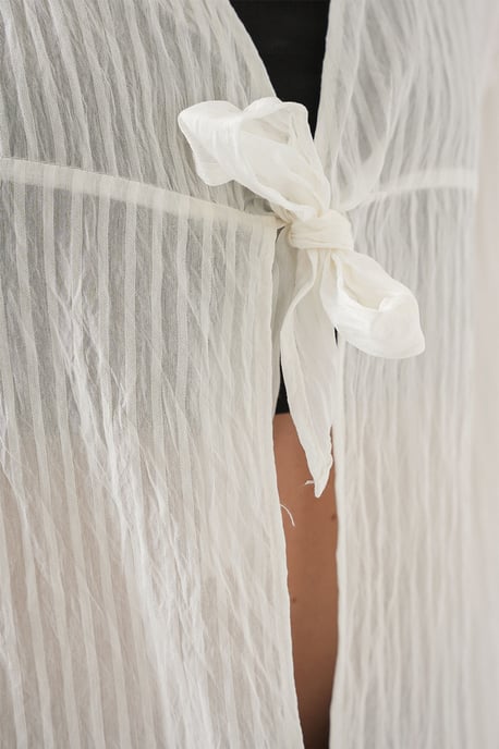 V-Neck Blouse with Bow Tie - Image 5