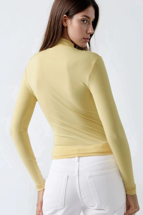Hoge Kraag Drapeerdetail Blouse - Image 5